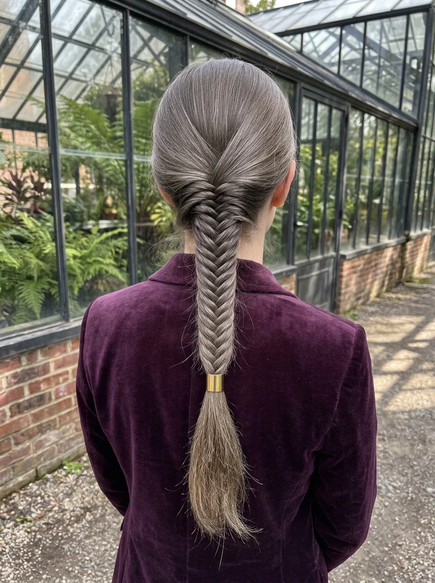 Fishtail Braid with Gold Cuff
