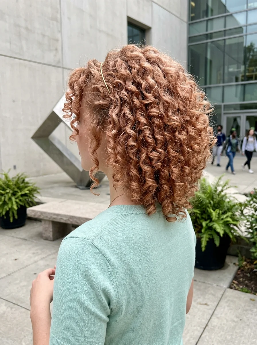 Natural Curls with Gold Headband