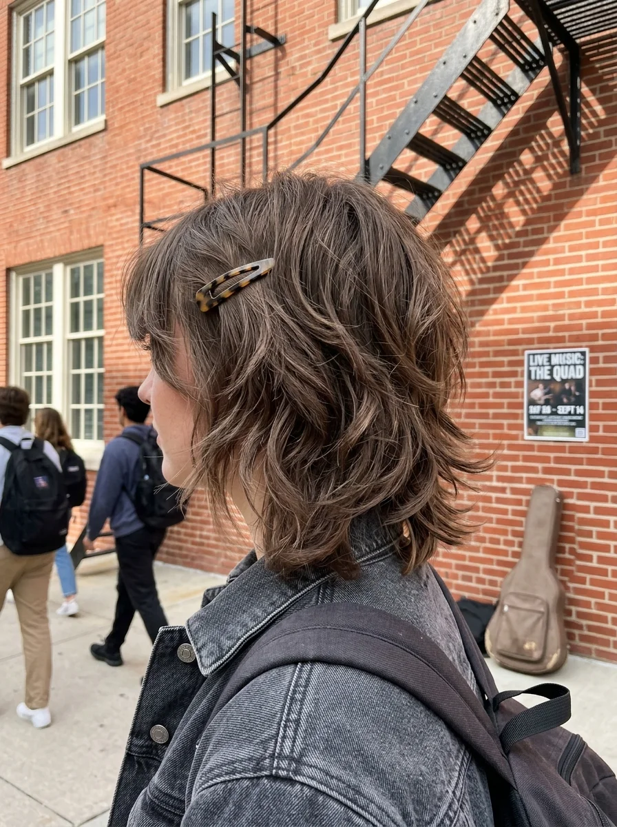 Shag Cut with Tortoiseshell Claw Clip