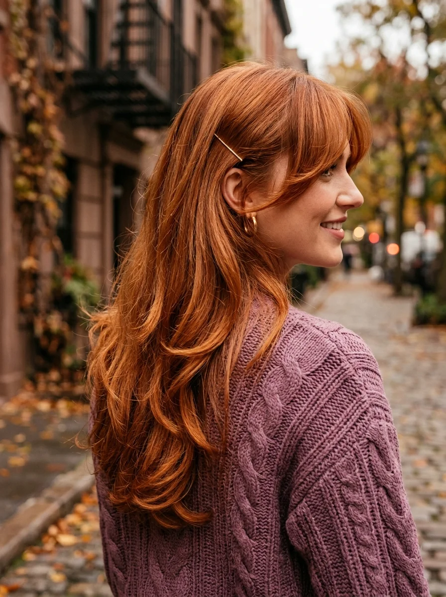 Long Waves with Curtain Bangs