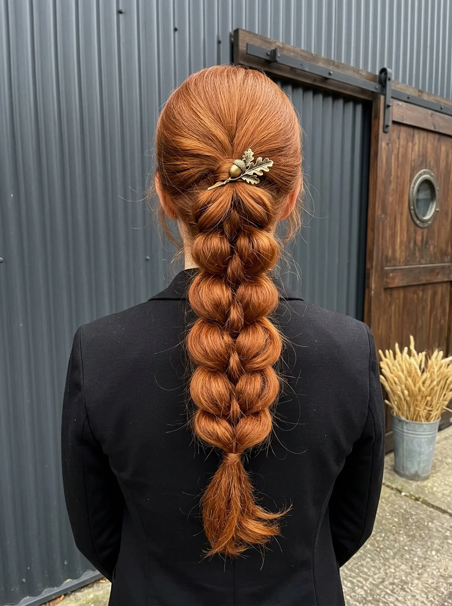 Bubble Braid with Gold Leaf Clip