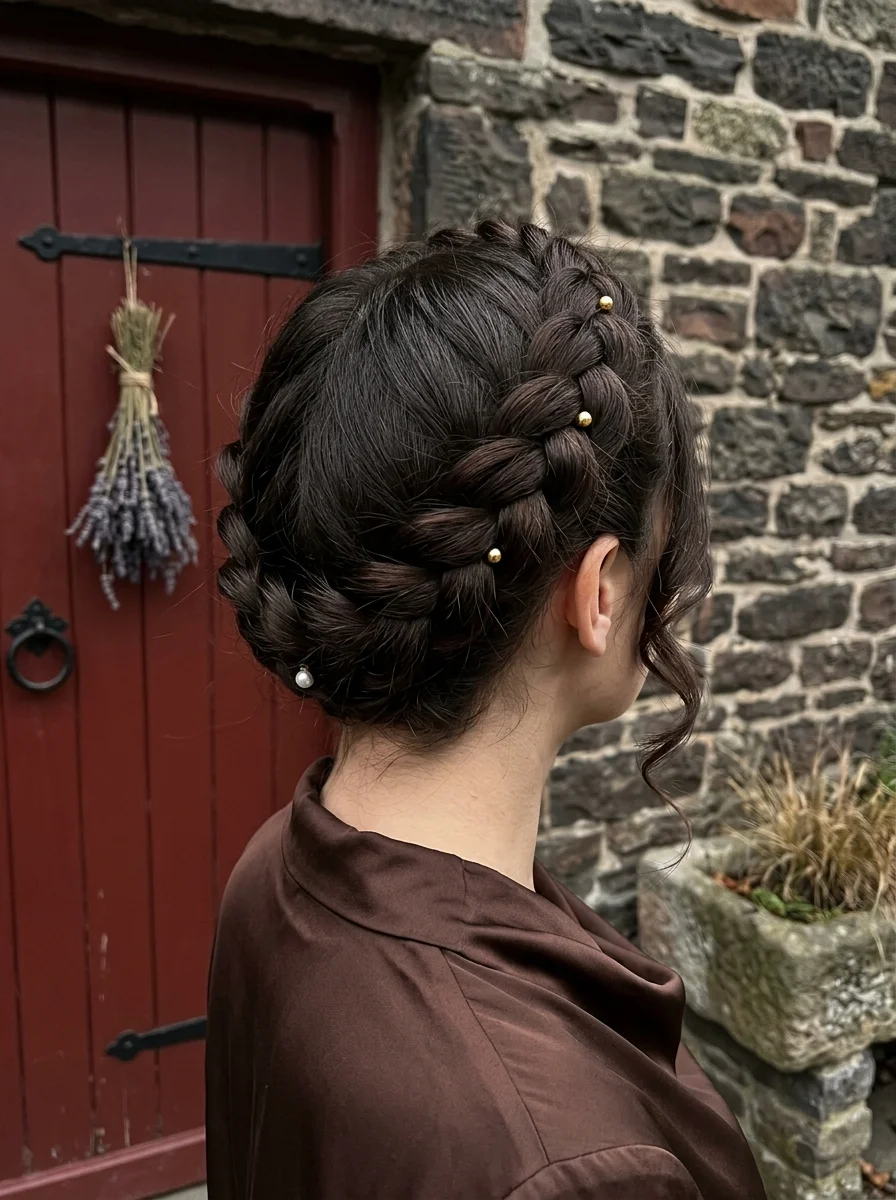 Crown Braid with Pearl Accent