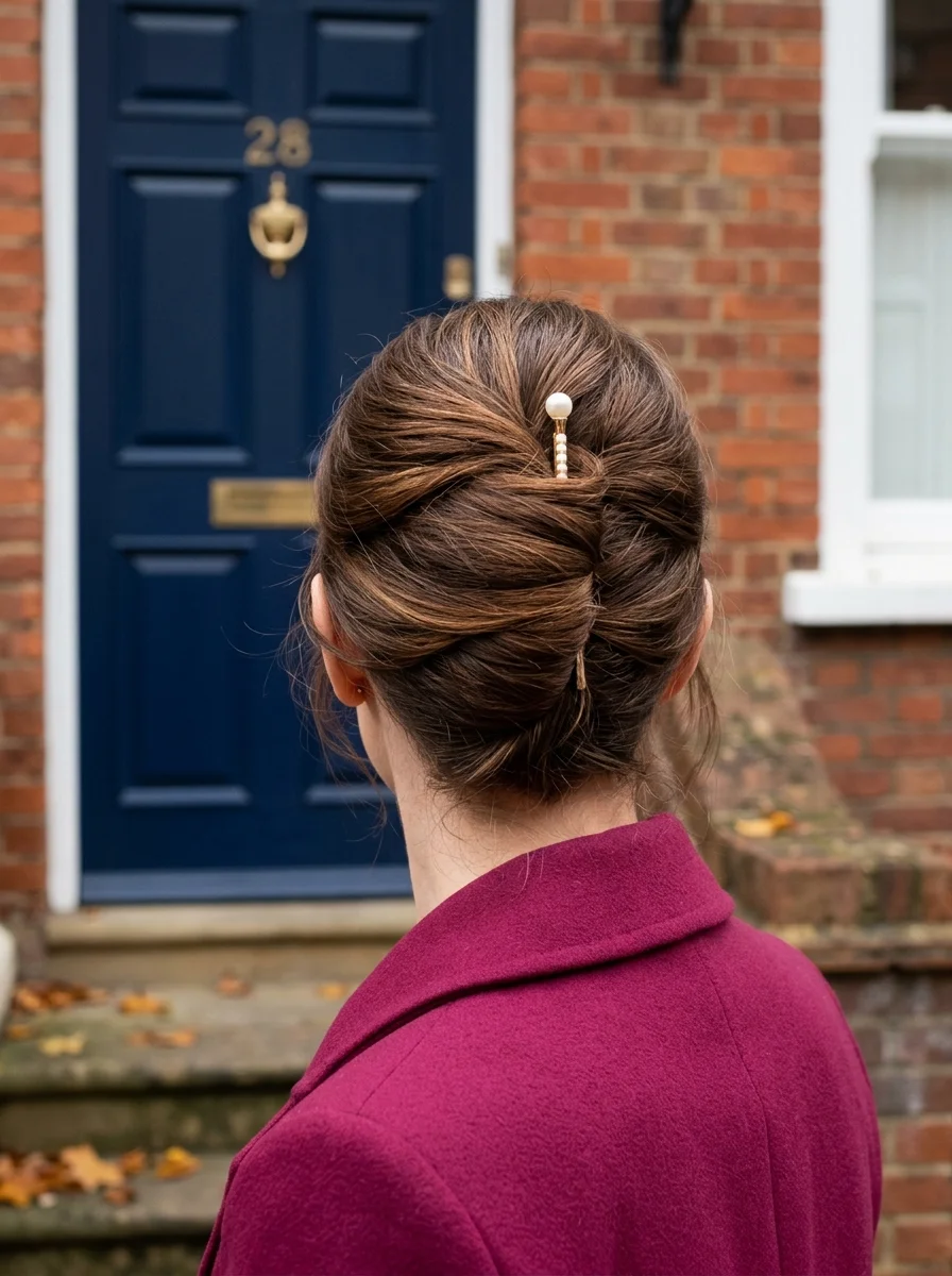 French Twist with Pearl Hair Stick