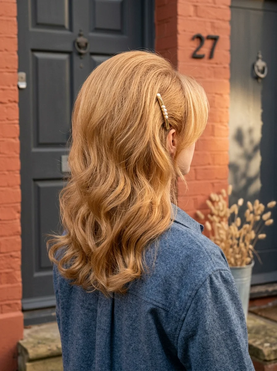 Side-Pinned Waves with Pearl Barrette
