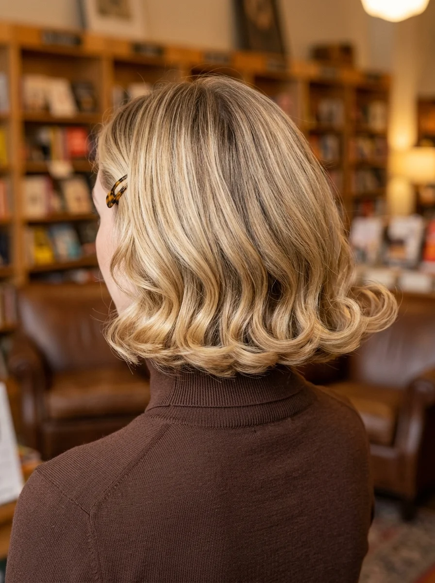 Wavy Bob with Tortoiseshell Clip