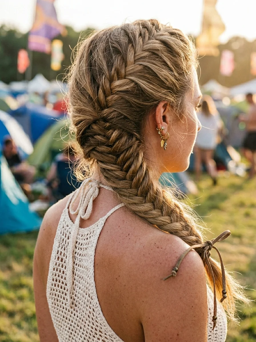 Boho Fishtail Braid with Textured Volume