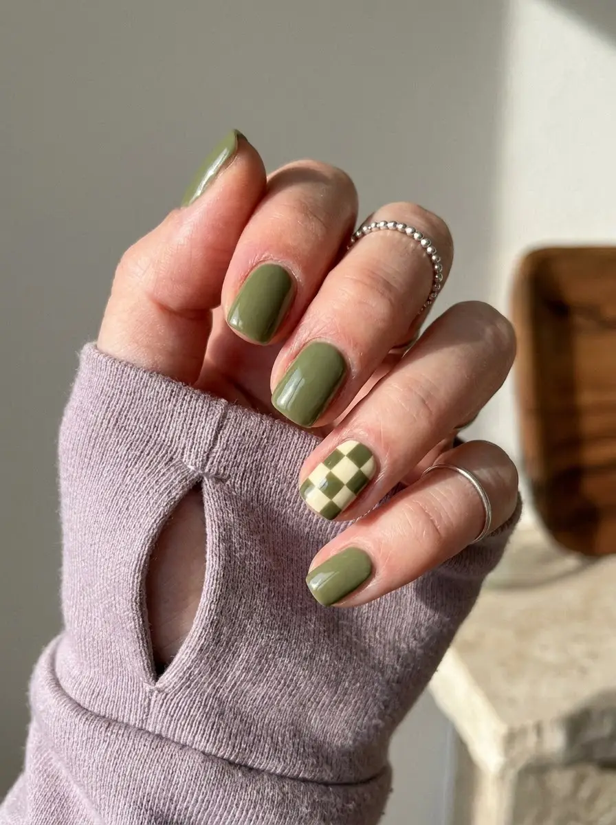 33 Green Fall Nails That Make Olive and Sage Feel So Chic